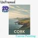 Cork Ireland Coastal Landscape Painting Poster, Soft-toned Retro Minimalist Coastal Cliff & Ocean Scene Poster, Serene Scenic View Ideal For Living_maomaolike.com