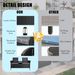 Outdoor Loveseat, 2 Seat Loveseat With Cushions And Built-in Coffee Table, Bench For Balcony Furniture Sets Non-removable Back Without Glass( Backrest Of Integrated Piece )_maomaolike.com