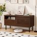 Mid Century Fluted TV Stand For 40 Inch TV Modern Entertainment Center With Compartment Hidden Cable Hole High-quality Hinges_maomaolike.com