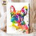 French Bulldog Painting Poster, Vibrant Watercolor Splatter-style Dog Portrait Poster, Eye-catching Artistic Decor Ideal For Living Room, Bedroom And_maomaolike.com