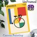 Bauhaus Style Abstract Bicycle Painting Poster, Minimalist Geometric Color-block Poster, Sleek Artistic Wall Decor Ideal For Living Room, Office_maomaolike.com