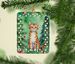 Safari Cat By The Christmas Tree Porcelain Ornament Christmas Tree Hanging Decorations For Home Christmas Holiday, Rectangle, Gift, Multicolor_maomaolike.com