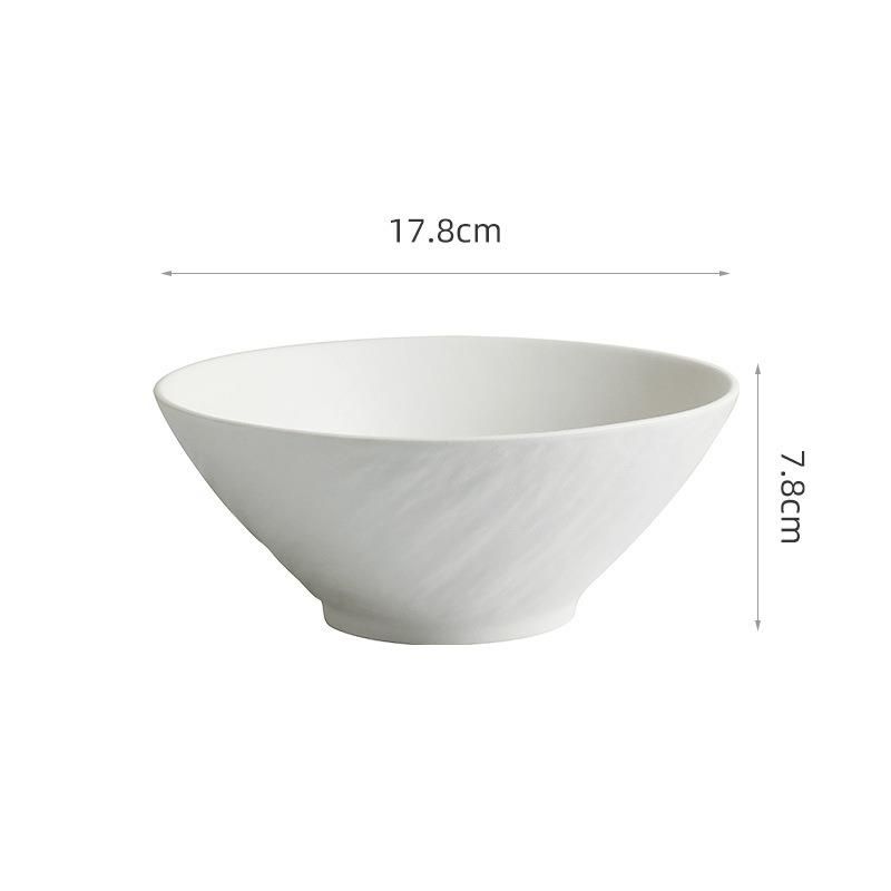 Matte Ceramic Conical Trumpet Large Soup Japanese Rice Salad Snail Instant Noodle Bowl_maomaolike.com