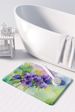 New Jersey Violet In Watercolor Memory Foam Kitchen Mat Machine Washable Anti-Fatigue Mat Cushion Comfort Bath Mat Or Kitchen Rug_maomaolike.com