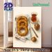 Turkish Breakfast Painting Poster, Watercolor-style Warm Sesame Bagels & Traditional Tea Scene Poster, Cozy Culinary Artwork Ideal For Kitchen, Dining_maomaolike.com