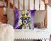 Staffordshire Bull Terrier King Of Mardi Gras Throw Pillow Machine Washable, Indoor Outdoor Decorative Pillow For Couch, Bed Or Patio, 14Hx14W_maomaolike.com