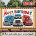 Truck Birthday Party Banner - 2D Flat Polyester Backdrop, Wall Hanging Photo Props, Truck Themed Party Decor_maomaolike.com