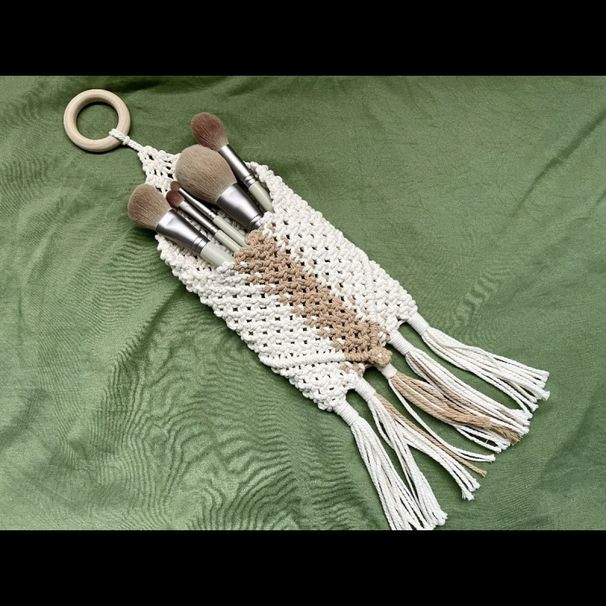 Cross-Border Cosmetics Lipstick Ornament Hand-Woven Cotton Rope Storage Pen Hanging Wall Decoration Bohemian Style_maomaolike.com