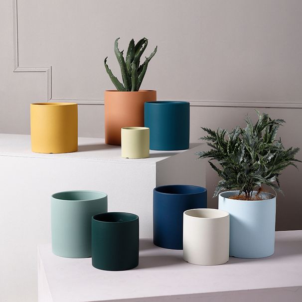Nordic Style Morandi INS Ceramic Flower Succulent Plant Pot Modern Simple Personality Green Radish Rose_maomaolike.com