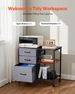 Mobile Metal File Cabinet With 3 Fabric Drawers And 2 Open Shelves Brown_maomaolike.com