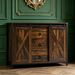 Buffet Cabinet Kitchen Sideboard With Sliding Barn Doors, Brown_maomaolike.com
