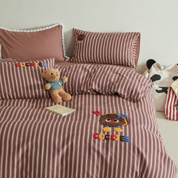 Wholesale INS Girl Heart Cute Cartoon Towel Embroidered Pure Cotton Four-Piece Set Soft All-Cotton Double Layer Yarn 4-Piece Beddi_maomaolike.com