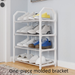 Four-tier Simple Shoe Cabinet, Extra-large Capacity, Space-saving For Balconies, Dorms, And Home Use; Trapezoidal Shoe Rack._maomaolike.com