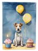 Fox Terrier Happy Birthday Garden Flag Mailbox Flag Decorative Yard Flag Banner Outside Patio Artwork Yard Flower Beds, Garden Size, Multicolor_maomaolike.com