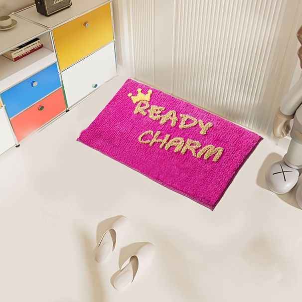 Crown Letter Bath Rugs Ready Charm Shower Rug Bathroom Decor, Non Slip And Absorbent Plush Bath Mat, Machine Washable And Dry Door Mat For Shower Floor Entrance_maomaolike.com