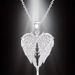 High Quality Aesthetic New Design, Silver Micro Inlaid Zircon Angel Wing Heart-Shaped Women's Pendant Necklace,_maomaolike.com
