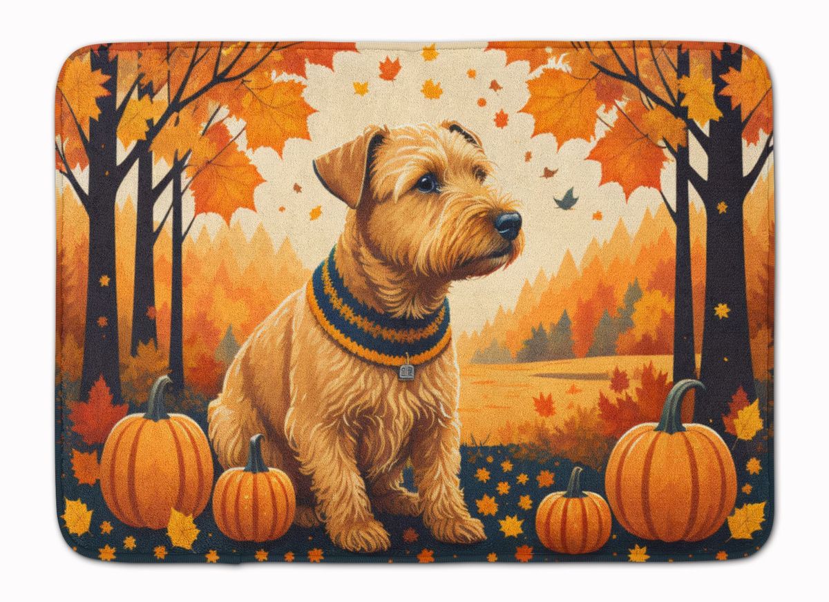 Lakeland Terrier Fall Memory Foam Kitchen Mat Machine Washable Anti-Fatigue Mat Cushion Comfort Bath Mat Or Kitchen Rug_maomaolike.com