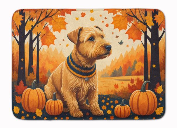 Lakeland Terrier Fall Memory Foam Kitchen Mat Machine Washable Anti-Fatigue Mat Cushion Comfort Bath Mat Or Kitchen Rug_maomaolike.com