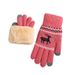 Sports Gloves Skiing Cycling Motorcycle Hiking Touch Screen Gloves Women's Fleece Velvet-thickened Deer Wool Warm Knit Gloves_maomaolike.com