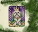 Lhasa Apso King Of Mardi Gras Porcelain Ornament Christmas Tree Hanging Decorations For Home Christmas Holiday, Rectangle, Gift, Multicolor_maomaolike.com