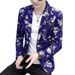 Fashionable and personalized floral for men in autumn, new Korean version of youth slim fit one button suit jacket_maomaolike.com