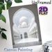 White Mosque Painting Poster, Serene White Islamic Architecture With Flying Doves Poster, Calming Elegant Decor Ideal For Living Room, Prayer Space_maomaolike.com