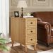 Wood Nightstand, Fully Assembled Narrow Side Table With 3 Drawers_maomaolike.com