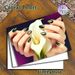 Nail Art & Calla Lily Painting Poster, Elegant Glossy Dark Green Nail Art With Gold Foil Accents & White Calla Lily Poster, Stylish Decorative Piece_maomaolike.com