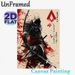 Ninja Assassin Painting Poster, Vintage Ink-wash Style Poster, Bold Black-and-red Hooded Warrior With Swords And Bow, Striking Artistic Decor Ideal_maomaolike.com