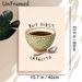 Cafecito Coffee Themed Painting Poster, Warm-toned Cute Illustrated Poster, Cozy Polka-dot Coffee Bowl Design With Playful Text, Ideal For Kitchen And_maomaolike.com