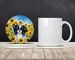 Japanese Chin In Sunflowers Large Sandstone Coasters Pack Of 4 Absorbent Round Coasters Decor Gifts For Men Or Women, 4 In, Multicolor_maomaolike.com