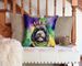 Portuguese Water Dog King Of Mardi Gras Throw Pillow Machine Washable, Indoor Outdoor Decorative Pillow For Couch, Bed Or Patio, 14Hx14W_maomaolike.com