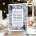 Asher Yatzar Themed Painting Poster, Navy Blue Folk-style Floral & Bird Framed Religious Text Poster, Elegant Traditional Religious Decor Ideal For_maomaolike.com