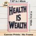 Health Is Wealth Themed Painting Poster, Vintage Stylized Typography Poster, Inspirational Health-focused Decor Ideal For Living Room, Bedroom Or_maomaolike.com