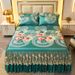 Summer Cooling Skirt Three-Piece Set Machine Washable Ice Silk Bed Sheet Home Use Double Non-Slip Air Conditioning Soft Mat_maomaolike.com