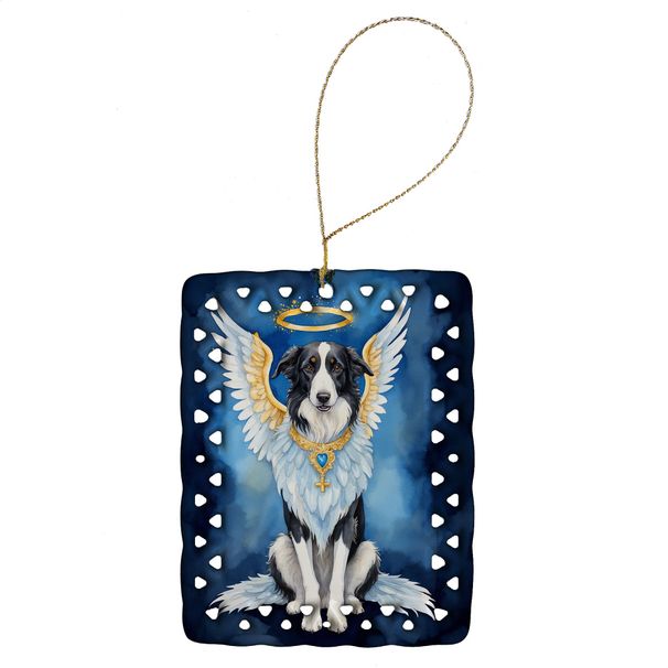 Borzoi My Angel Porcelain Ornament Christmas Tree Hanging Decorations For Home Christmas Holiday, Rectangle, Gift, Multicolor_maomaolike.com