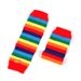 Unisex Colorful long gloves Holiday Party Party Rainbow wrist sleeve Fingerless gloves Colorful striped sleeves_maomaolike.com