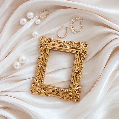 Ins Style Gold European Relief Resin Small Photo Empty Frame Carved Journal Decoration Material For Photography_maomaolike.com