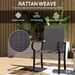 Set Of 2 Outdoor Wicker Dining Chairs With Armrest, Steel Frame, High Back And Deep Seating, Brown_maomaolike.com
