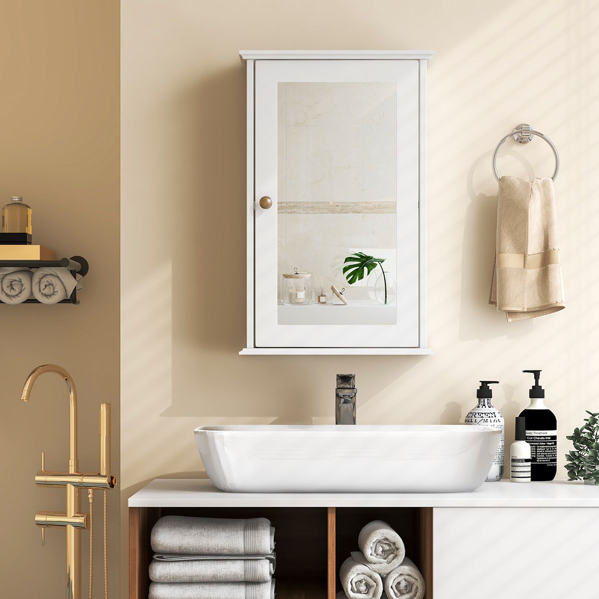 Bathroom Wall Cabinet With Single Mirror Door_maomaolike.com
