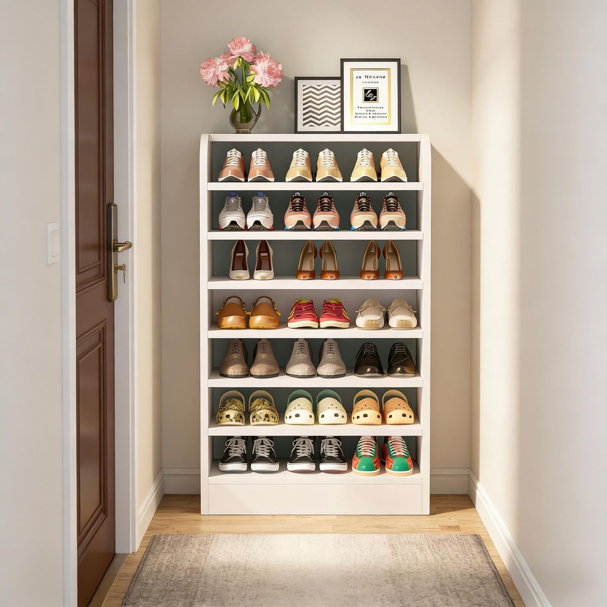 8-Tier Shoe Rack, Wooden Shoe Shelf Shoe Storage Cabinetwh_maomaolike.com