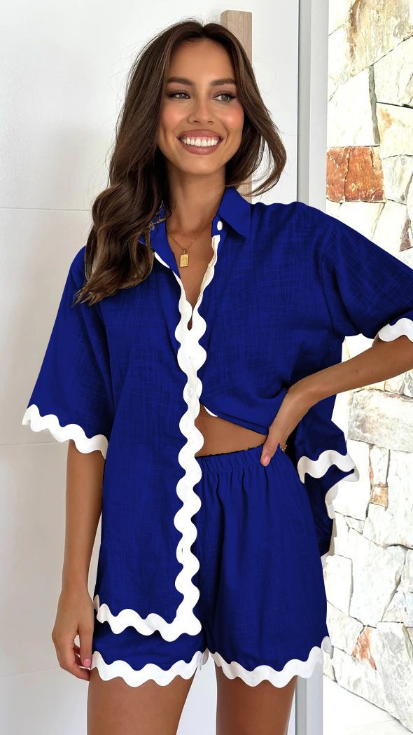 Women's Clothing simple and fashionable short shirt casual suit_maomaolike.com