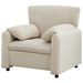 Modern Accent Chair, Chenille Oversized Arm Chair, 38 Inches Wide, Comfortable Cushioned Single Casual Sofa Chair, Suitable For Living Room, Bedroom Reading Chair,Beige_maomaolike.com