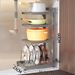 Under sink pot storage rack cabinet countertop layered preparation pot cover rack adjustable home multi layer kitchen pot rack_maomaolike.com