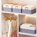 Clothes Organizer,3 Pack Large Wardrobe Storage Basket, Foldable Fabric Drawer Organizer Storage Bin With Dual Handles Boxes Transparent Label_maomaolike.com