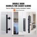 VEVOR Barn Door And Hardware Kit, 30" X 84" Wood And Glass Sliding Barn Door, Smoothly And Quietly, Barn Door Kit With 8-in-1 Floor Guide And Door Handle, Spruce Wood Slab And Frosted Glass_maomaolike.com
