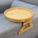 Original Bamboo Color Lazy Portable Foldable Armrest Round Tray Sofa_maomaolike.com