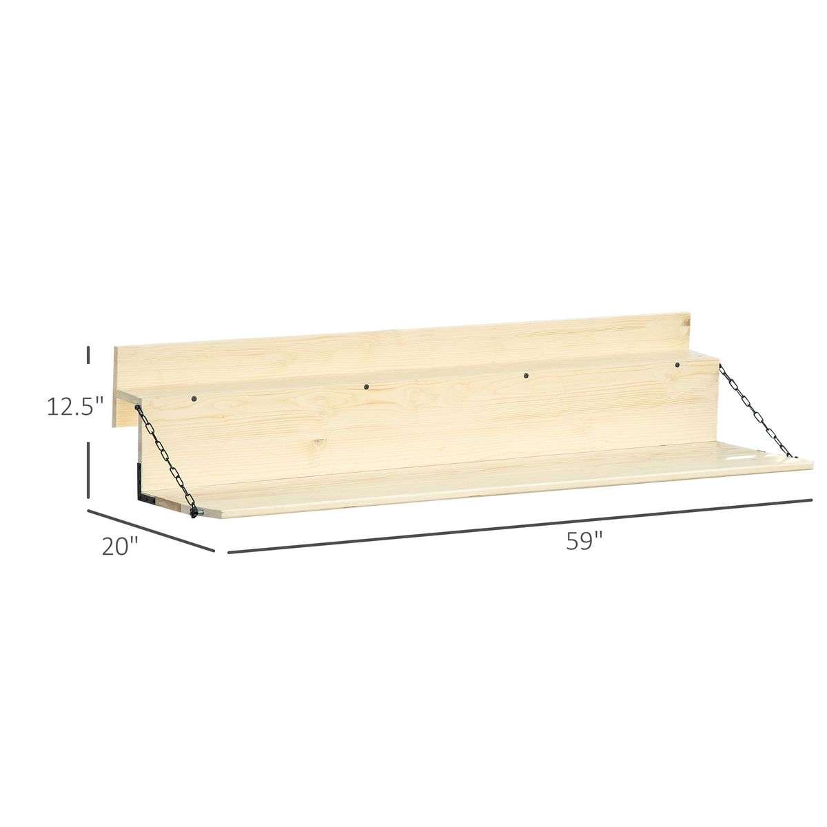 Hanging Balcony Table, Spruce Wood Foldable Railing Bar, Serving Table & Desk, Fits Up To 3.9 Inches, Natural_maomaolike.com