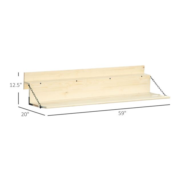 Hanging Balcony Table, Spruce Wood Foldable Railing Bar, Serving Table & Desk, Fits Up To 3.9 Inches, Natural_maomaolike.com