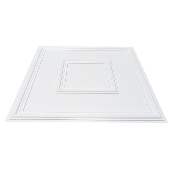 VEVOR Ceiling Tiles 12-Pack 24 X 24 In PVC Easy Installation White Geometric_maomaolike.com
